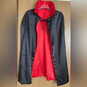 Plus Size Unisex Double Sided Black/Red Cape with Tie Closure